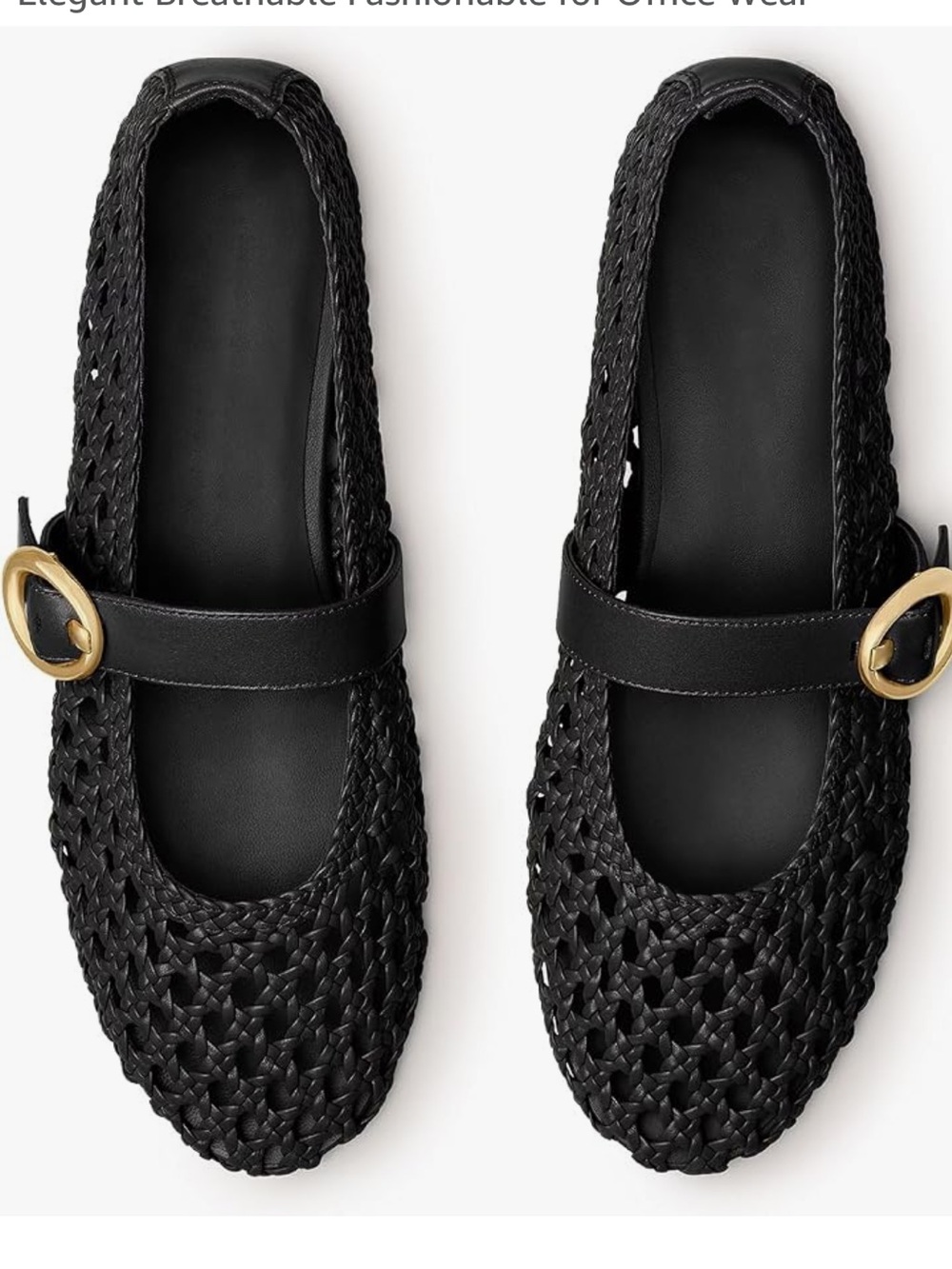 New / Never worn - Woven Mary Jane Ballet Flats in Black